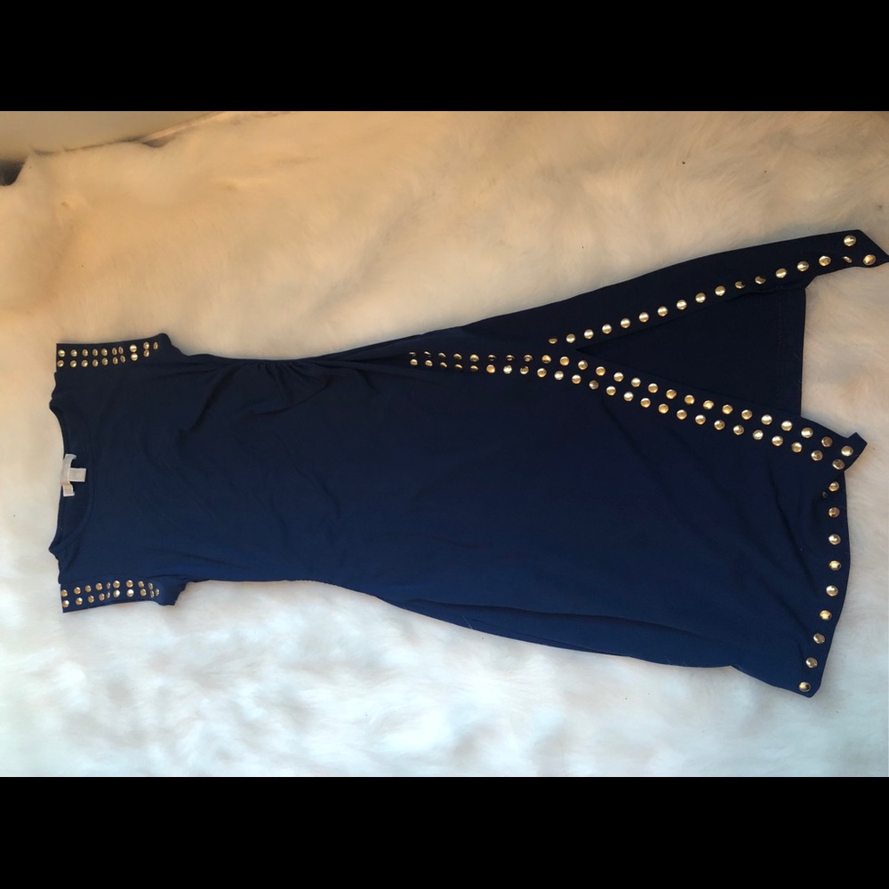 Blue Michael Kors gold studded dress sz xs